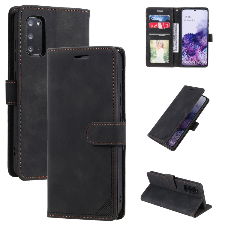 For Samsung Galaxy S20 Skin Feel Anti-theft Brush Horizontal Flip Leather Phone Case