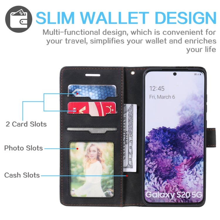 For Samsung Galaxy S20 Skin Feel Anti-theft Brush Horizontal Flip Leather Phone Case