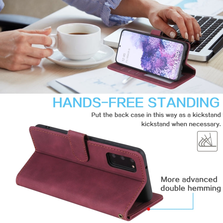 For Samsung Galaxy S20 Skin Feel Anti-theft Brush Horizontal Flip Leather Phone Case