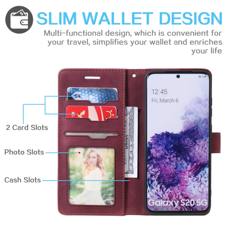 For Samsung Galaxy S20 Skin Feel Anti-theft Brush Horizontal Flip Leather Phone Case
