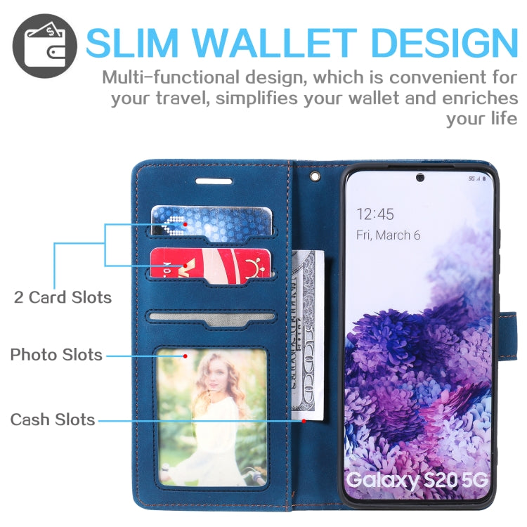 For Samsung Galaxy S20 Skin Feel Anti-theft Brush Horizontal Flip Leather Phone Case