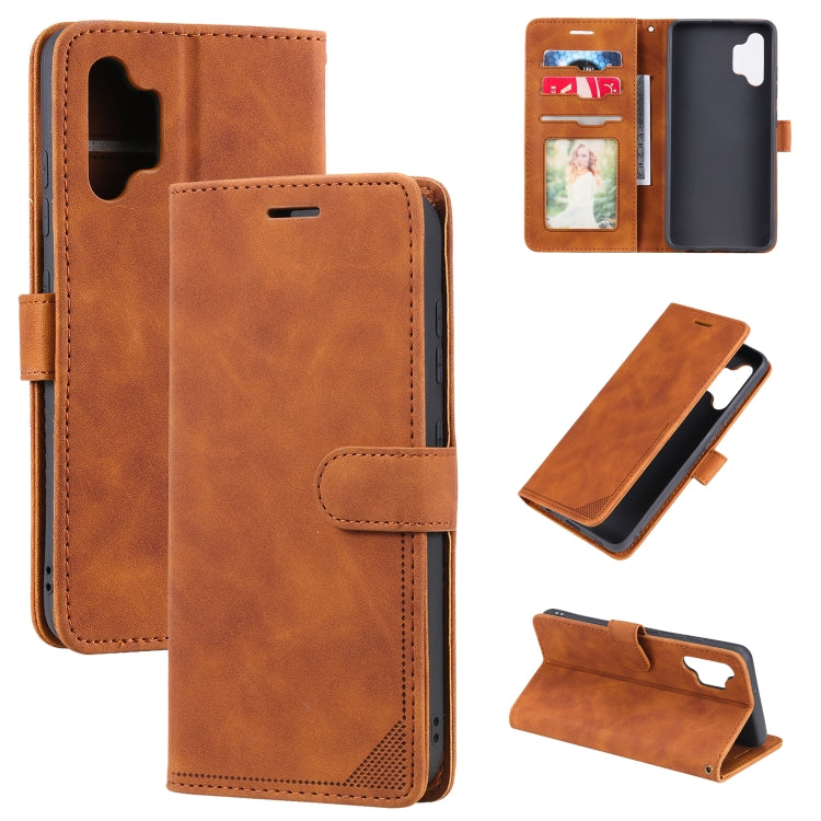 For Samsung Galaxy A32 4G Skin Feel Anti-theft Brush Horizontal Flip Leather Phone Case