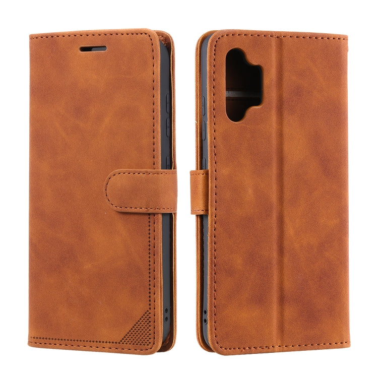 For Samsung Galaxy A32 4G Skin Feel Anti-theft Brush Horizontal Flip Leather Phone Case