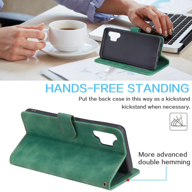 For Samsung Galaxy A32 4G Skin Feel Anti-theft Brush Horizontal Flip Leather Phone Case