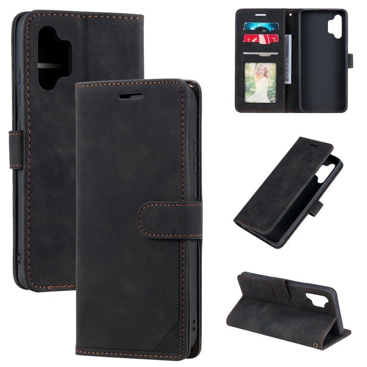 For Samsung Galaxy A32 4G Skin Feel Anti-theft Brush Horizontal Flip Leather Phone Case
