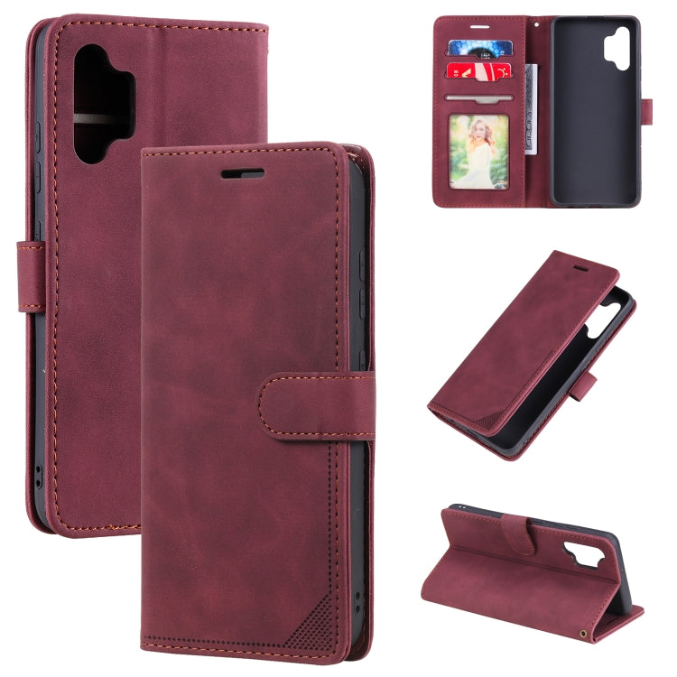 For Samsung Galaxy A32 4G Skin Feel Anti-theft Brush Horizontal Flip Leather Phone Case