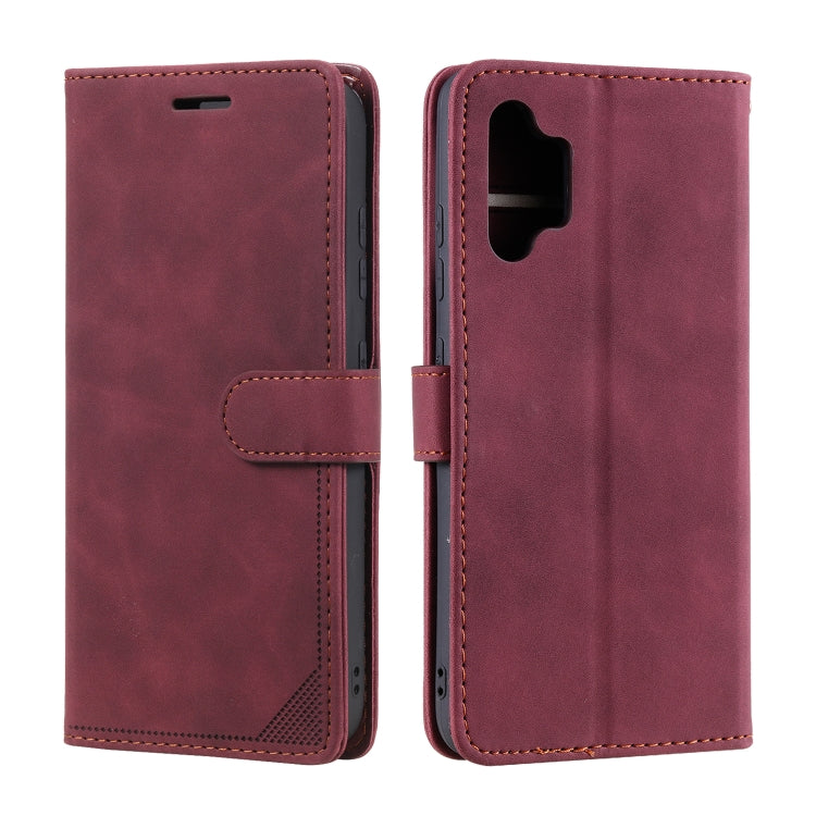 For Samsung Galaxy A32 4G Skin Feel Anti-theft Brush Horizontal Flip Leather Phone Case