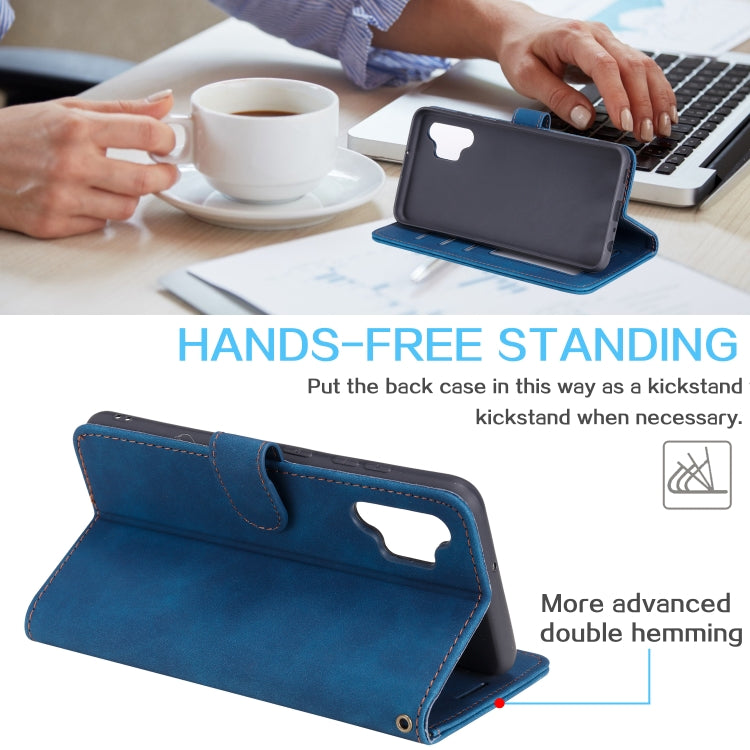 For Samsung Galaxy A32 4G Skin Feel Anti-theft Brush Horizontal Flip Leather Phone Case