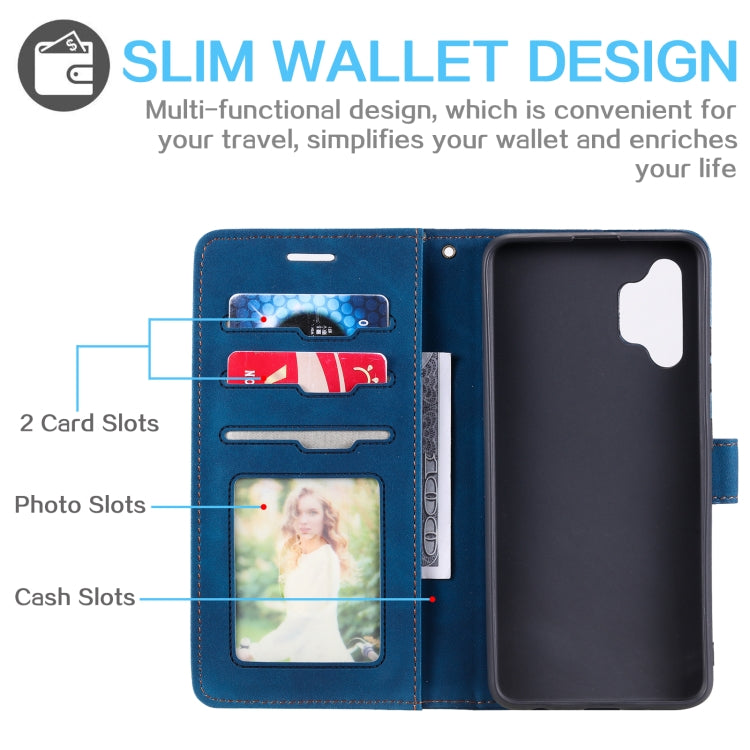 For Samsung Galaxy A32 4G Skin Feel Anti-theft Brush Horizontal Flip Leather Phone Case