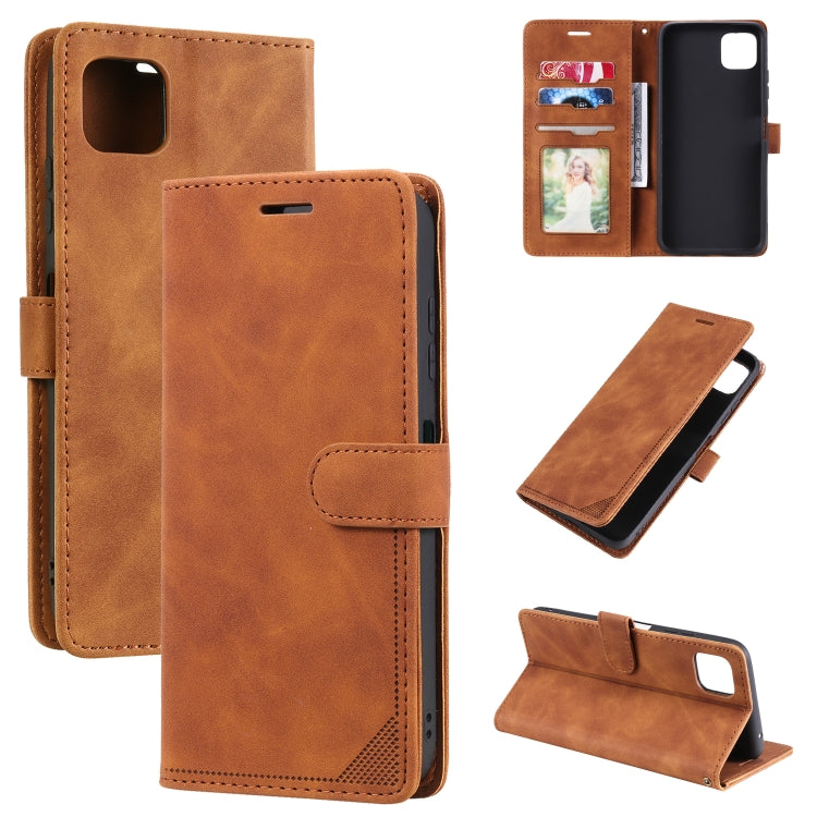For Samsung Galaxy A22 5G Skin Feel Anti-theft Brush Horizontal Flip Leather Phone Case