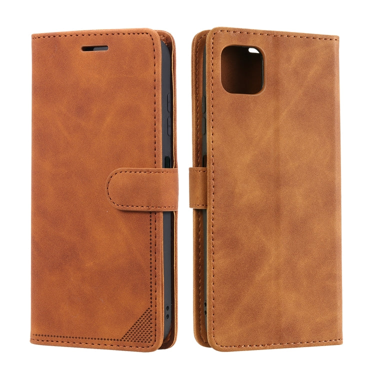 For Samsung Galaxy A22 5G Skin Feel Anti-theft Brush Horizontal Flip Leather Phone Case