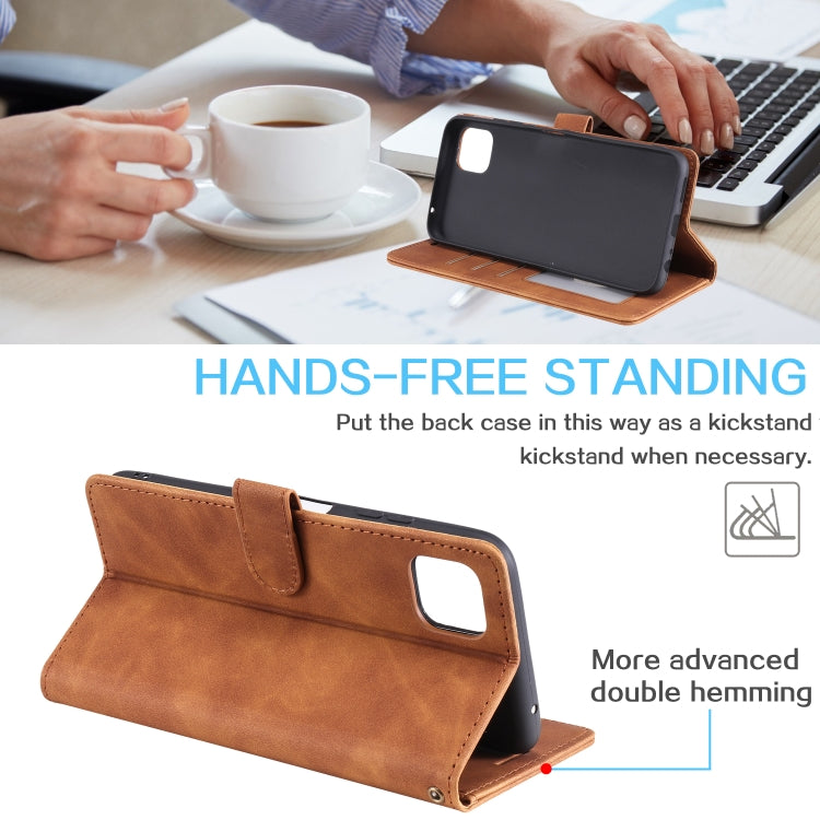 For Samsung Galaxy A22 5G Skin Feel Anti-theft Brush Horizontal Flip Leather Phone Case