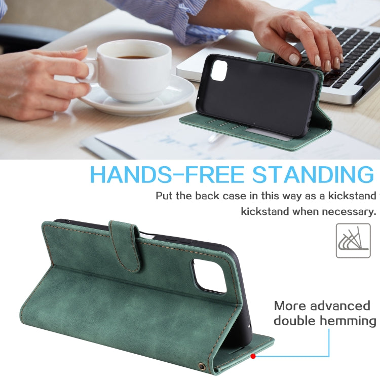 For Samsung Galaxy A22 5G Skin Feel Anti-theft Brush Horizontal Flip Leather Phone Case
