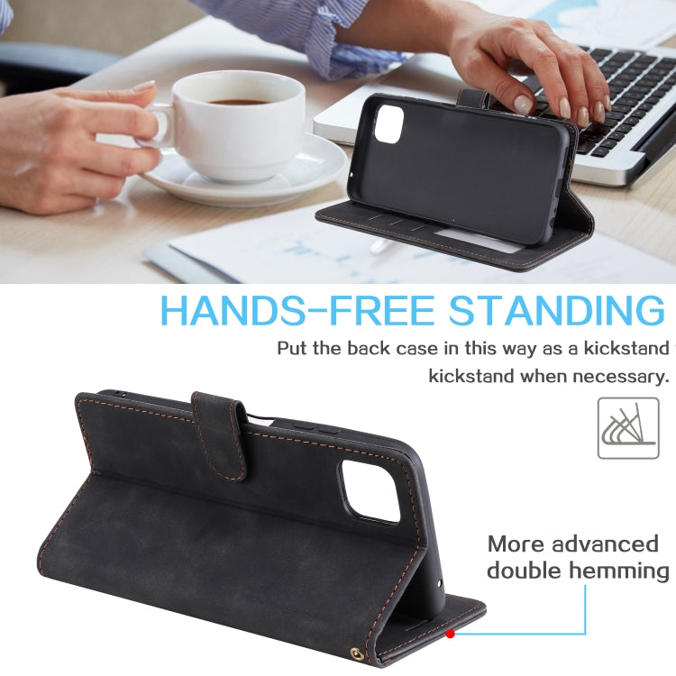 For Samsung Galaxy A22 5G Skin Feel Anti-theft Brush Horizontal Flip Leather Phone Case