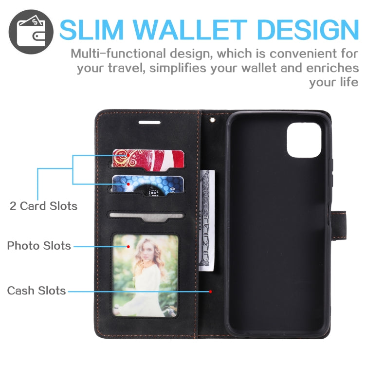 For Samsung Galaxy A22 5G Skin Feel Anti-theft Brush Horizontal Flip Leather Phone Case