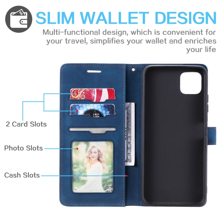 For Samsung Galaxy A22 5G Skin Feel Anti-theft Brush Horizontal Flip Leather Phone Case
