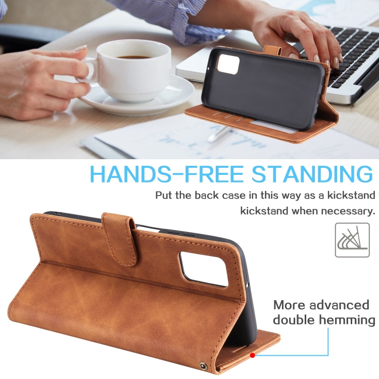 For Samsung Galaxy A03s EU Version Skin Feel Anti-theft Brush Horizontal Flip Leather Phone Case