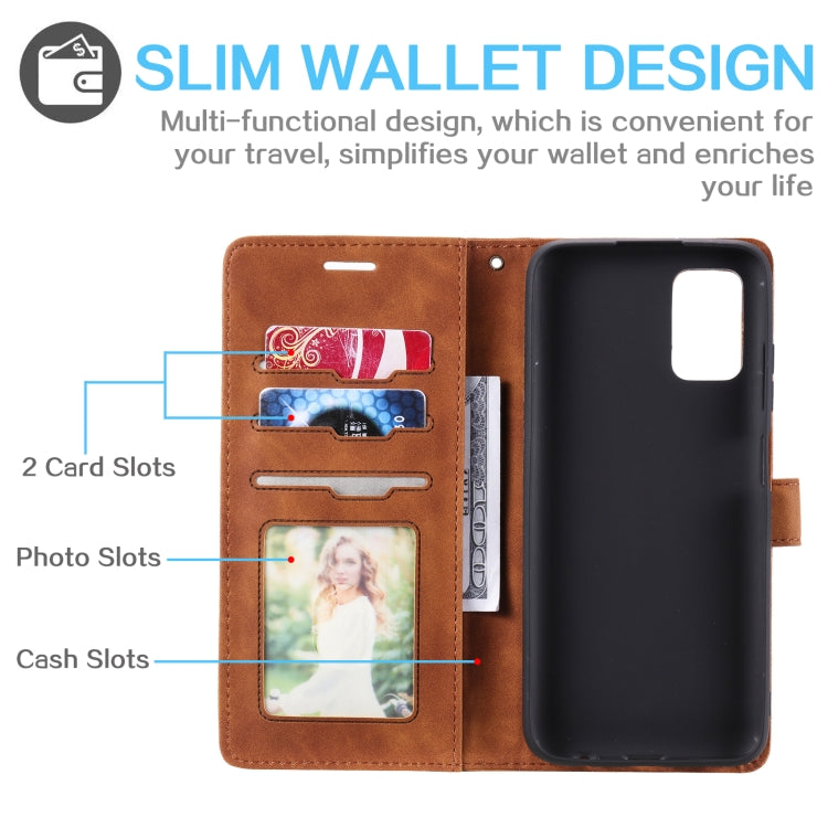 For Samsung Galaxy A03s EU Version Skin Feel Anti-theft Brush Horizontal Flip Leather Phone Case