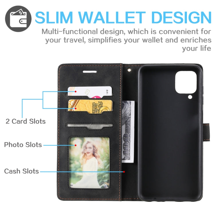 For Samsung Galaxy A22 Skin Feel Anti-theft Brush Horizontal Flip Leather Phone Case