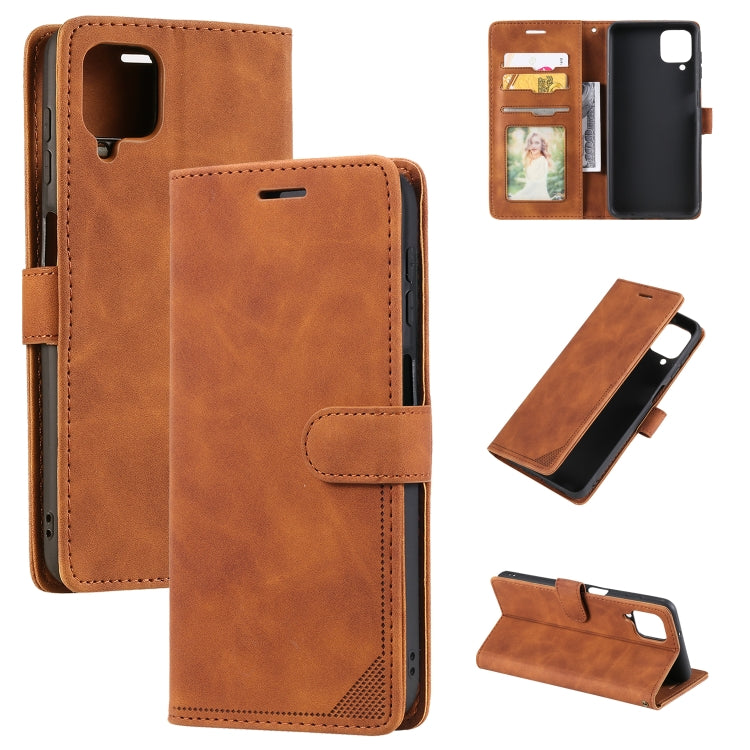 For Samsung Galaxy A42 5G Skin Feel Anti-theft Brush Horizontal Flip Leather Phone Case