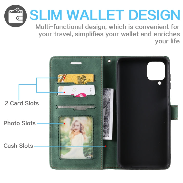 For Samsung Galaxy A42 5G Skin Feel Anti-theft Brush Horizontal Flip Leather Phone Case