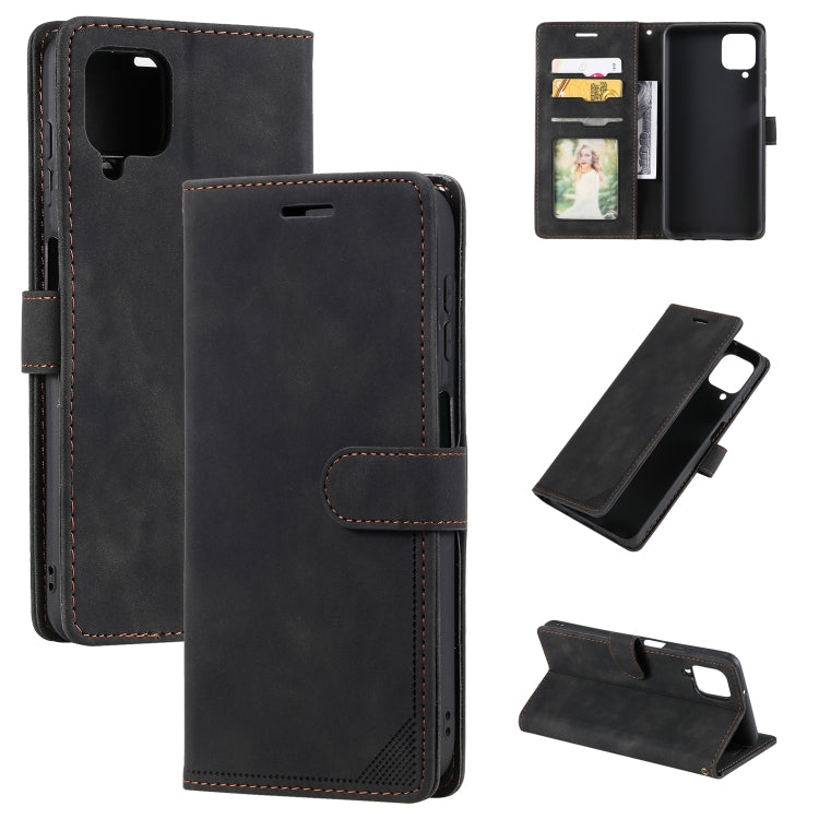 For Samsung Galaxy A42 5G Skin Feel Anti-theft Brush Horizontal Flip Leather Phone Case