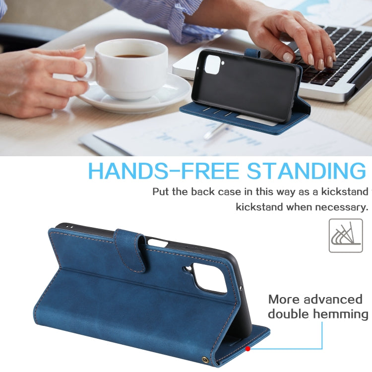For Samsung Galaxy A42 5G Skin Feel Anti-theft Brush Horizontal Flip Leather Phone Case