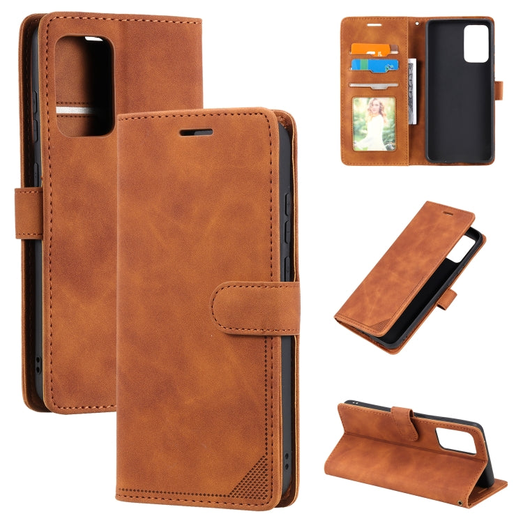 For Samsung Galaxy A52 5G / 4G Skin Feel Anti-theft Brush Horizontal Flip Leather Phone Case