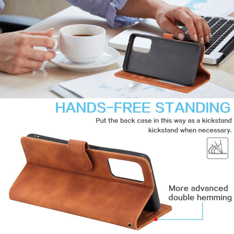 For Samsung Galaxy A52 5G / 4G Skin Feel Anti-theft Brush Horizontal Flip Leather Phone Case