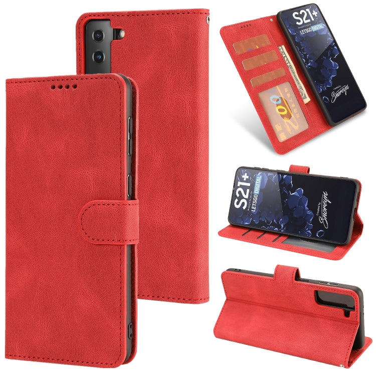 For Samsung Galaxy S22 Ultra 5G Fantasy Classic Skin-feel Calfskin Texture Magnetic Buckle Horizontal Flip PU Phone Leather Case with Holder & Card Slot & Wallet