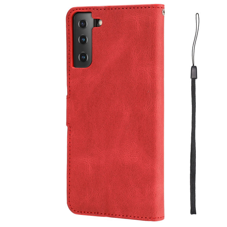 For Samsung Galaxy S22 Ultra 5G Fantasy Classic Skin-feel Calfskin Texture Magnetic Buckle Horizontal Flip PU Phone Leather Case with Holder & Card Slot & Wallet