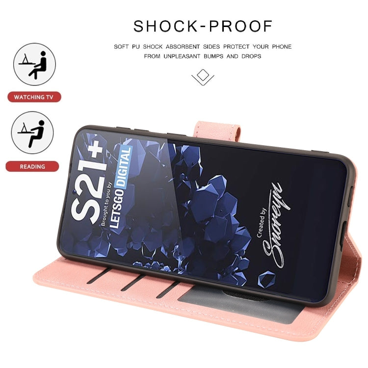 For Samsung Galaxy S22+ 5G Fantasy Classic Skin-feel Calfskin Texture Magnetic Buckle Horizontal Flip PU Phone Leather Case with Holder & Card Slot & Wallet