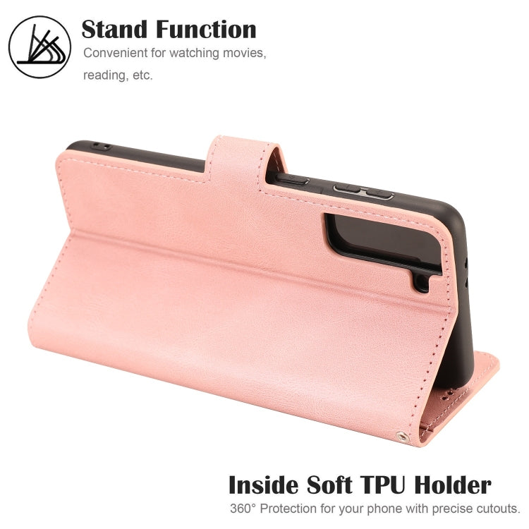 For Samsung Galaxy S22+ 5G Fantasy Classic Skin-feel Calfskin Texture Magnetic Buckle Horizontal Flip PU Phone Leather Case with Holder & Card Slot & Wallet