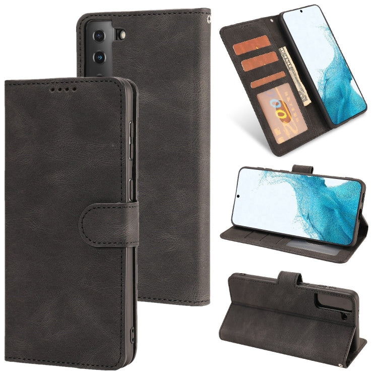 For Samsung Galaxy S22+ 5G Fantasy Classic Skin-feel Calfskin Texture Magnetic Buckle Horizontal Flip PU Phone Leather Case with Holder & Card Slot & Wallet