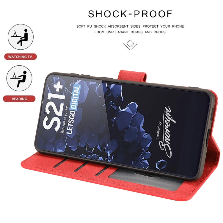 For Samsung Galaxy S22+ 5G Fantasy Classic Skin-feel Calfskin Texture Magnetic Buckle Horizontal Flip PU Phone Leather Case with Holder & Card Slot & Wallet
