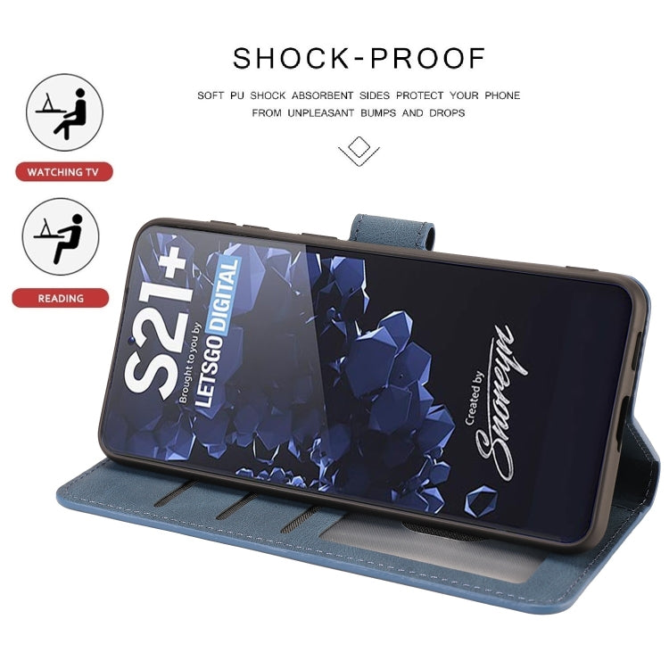 For Samsung Galaxy S22+ 5G Fantasy Classic Skin-feel Calfskin Texture Magnetic Buckle Horizontal Flip PU Phone Leather Case with Holder & Card Slot & Wallet