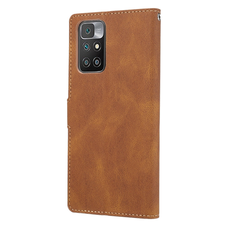 For Xiaomi Redmi 10 Fantasy Classic Skin-feel Calfskin Texture Magnetic Buckle Horizontal Flip PU Phone Leather Case with Holder & Card Slot & Wallet