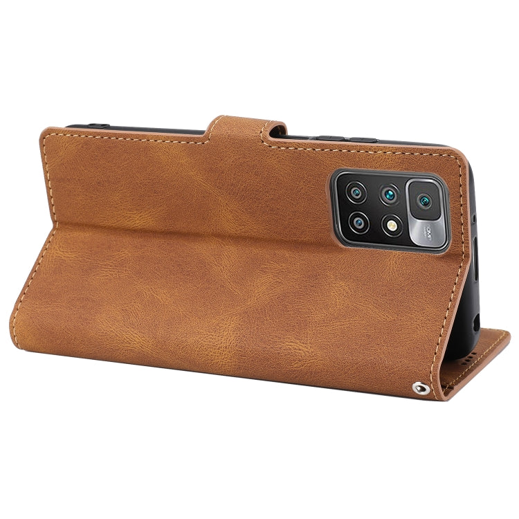 For Xiaomi Redmi 10 Fantasy Classic Skin-feel Calfskin Texture Magnetic Buckle Horizontal Flip PU Phone Leather Case with Holder & Card Slot & Wallet