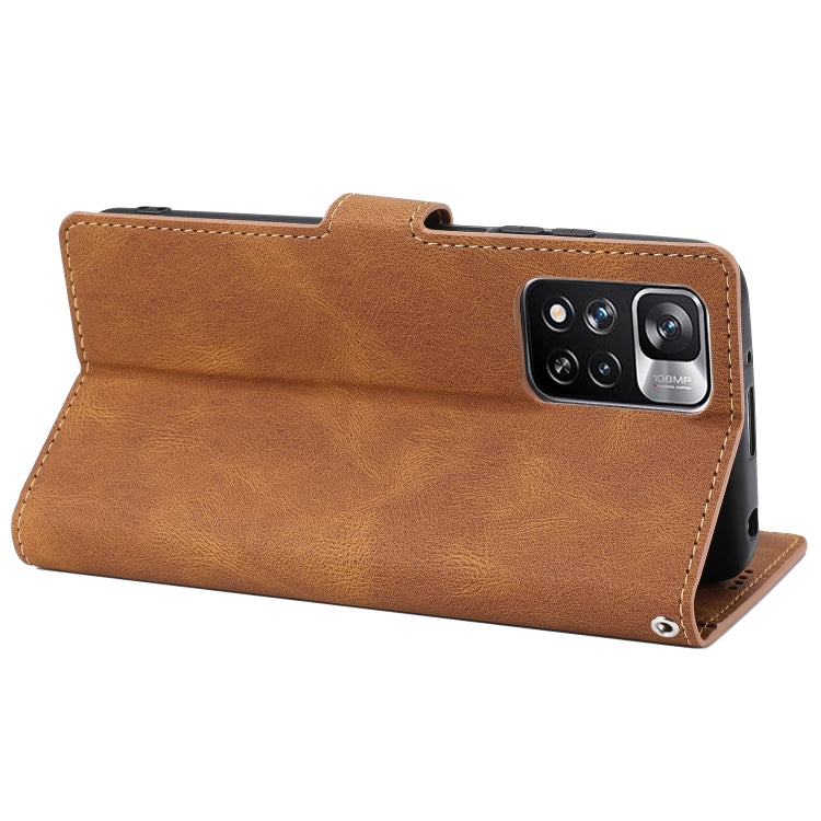 For Xiaomi Redmi Note 11 Pro / 11 Pro+ Fantasy Classic Skin-feel Calfskin Texture Magnetic Buckle Horizontal Flip PU Phone Leather Case with Holder & Card Slot & Wallet