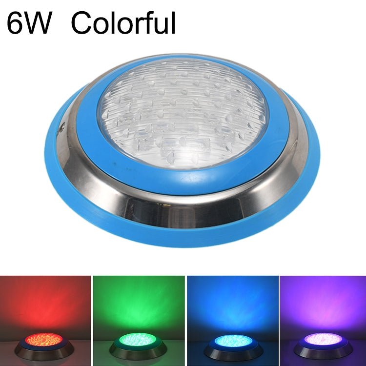 6W LED Stainless Steel Wall-mounted Pool Light Landscape Underwater Light(Colorful Light)