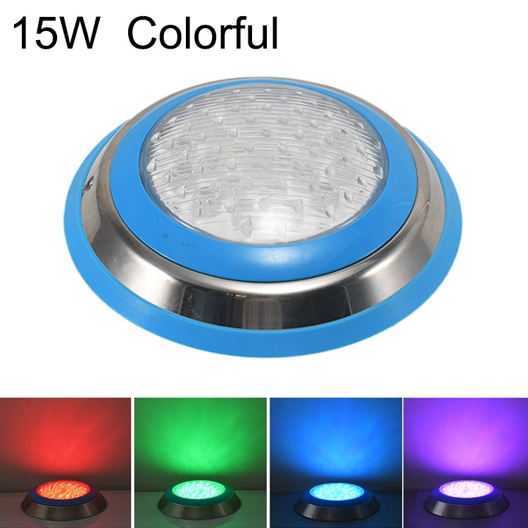 15W LED Stainless Steel Wall-mounted Pool Light Landscape Underwater Light(Colorful Light)