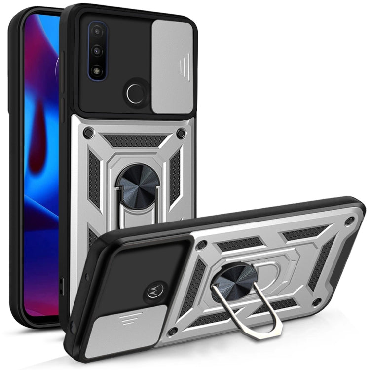 For Motorola G Pure Sliding Camera Cover Design TPU+PC Phone Protective Case