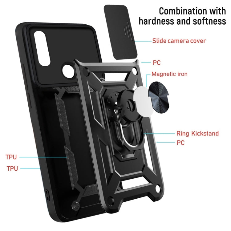 For Motorola G Pure Sliding Camera Cover Design TPU+PC Phone Protective Case