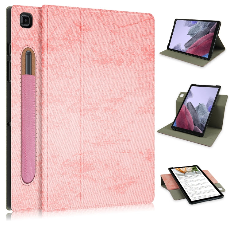 For Samsung Galaxy Tab A7 Lite  8.7 2021 T220 / T225 Solid Color 360 Degrees Rotation Tablet Leather Case with Holder