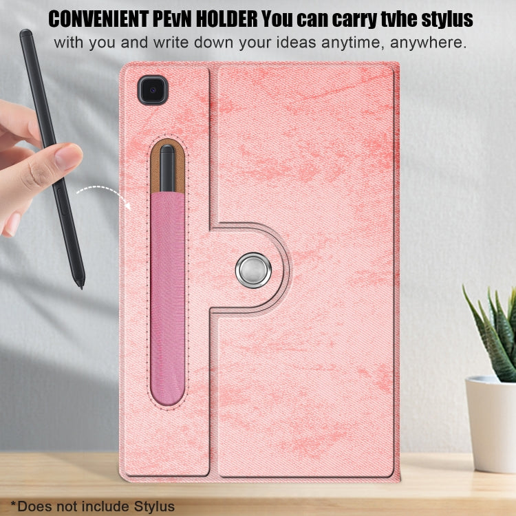 For Samsung Galaxy Tab A7 Lite  8.7 2021 T220 / T225 Solid Color 360 Degrees Rotation Tablet Leather Case with Holder