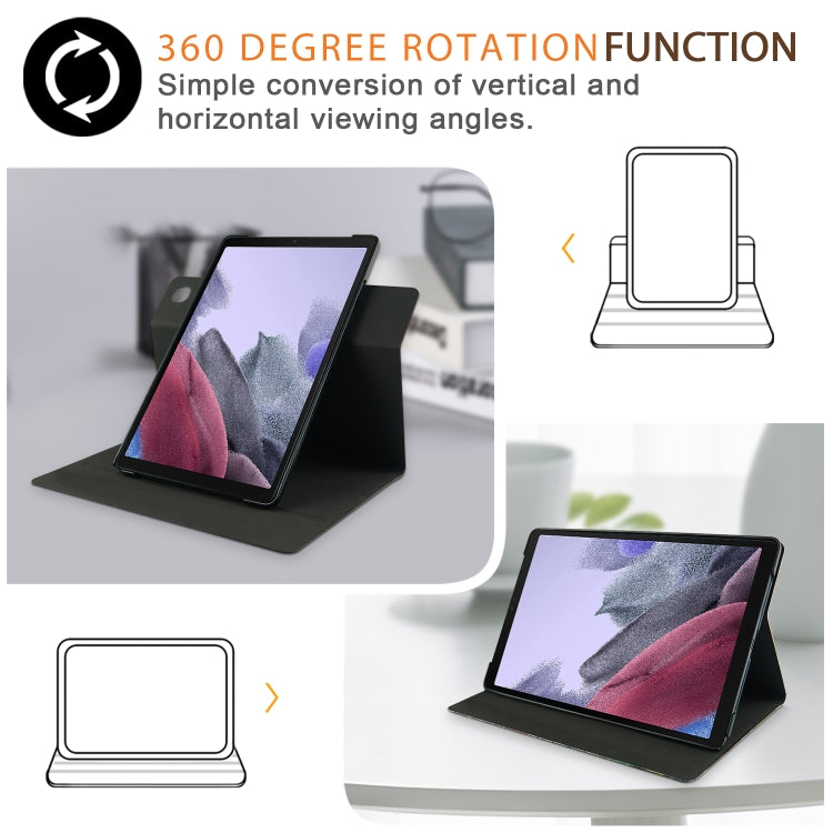 For Samsung Galaxy Tab A7 Lite  8.7 2021 T220 / T225 Solid Color 360 Degrees Rotation Tablet Leather Case with Holder