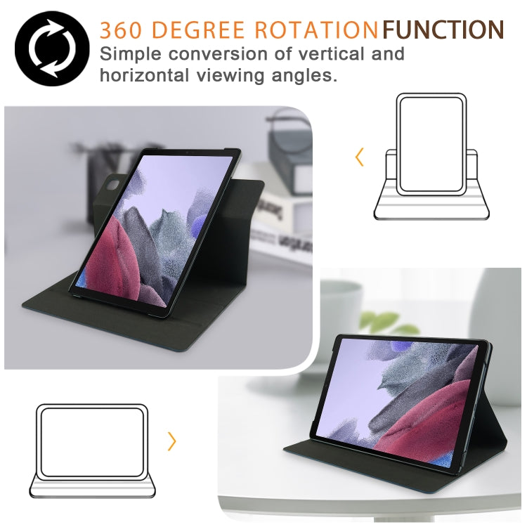 For Samsung Galaxy Tab A7 Lite  8.7 2021 T220 / T225 Solid Color 360 Degrees Rotation Tablet Leather Case with Holder