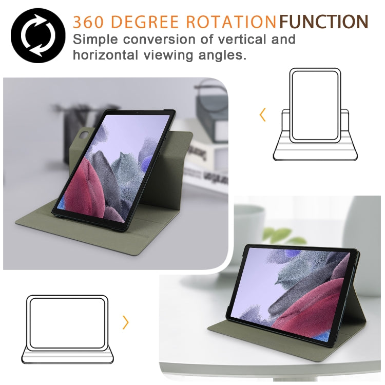 For Samsung Galaxy Tab A7 Lite  8.7 2021 T220 / T225 Solid Color 360 Degrees Rotation Tablet Leather Case with Holder