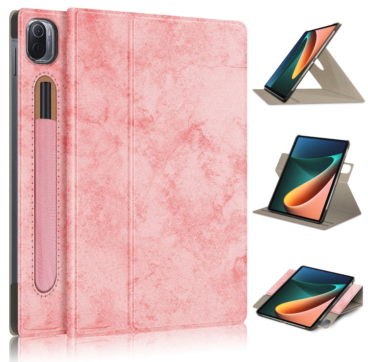 For Xiaomi Mi Pad 5 Pro 11 inch Solid Color 360 Degrees Rotation Tablet Leather Case with Holder