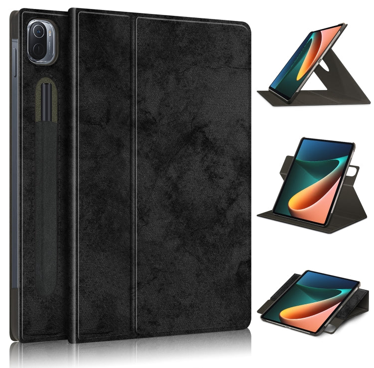 For Xiaomi Mi Pad 5 Pro 11 inch Solid Color 360 Degrees Rotation Tablet Leather Case with Holder